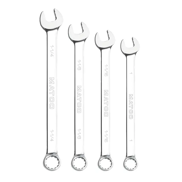 4 PIECE LONG SAE COMBINATION WRENCH SET