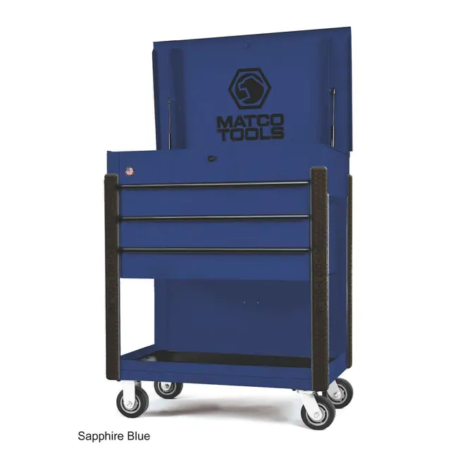 35” x 22” JSC453 ROLLING TOOL CART (SAPPHIRE BLUE/BLACK)
