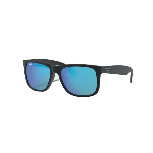 RAYBAN® JUSTIN COLOR MIX BLACK WITH BLUE MIRROR LENSES