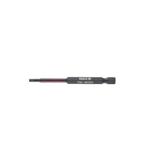 7/64" SAE HEX POWER BIT, 3"