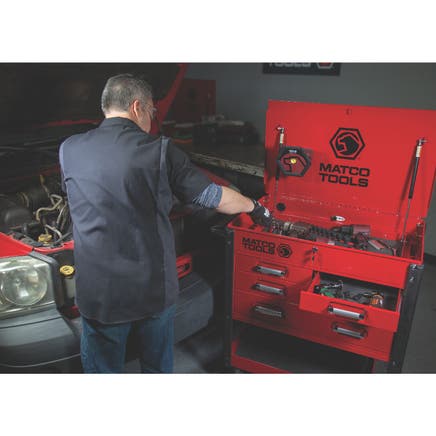 35" x 21" MSC4 ROLLING TOOL CART (RED/CHROME)