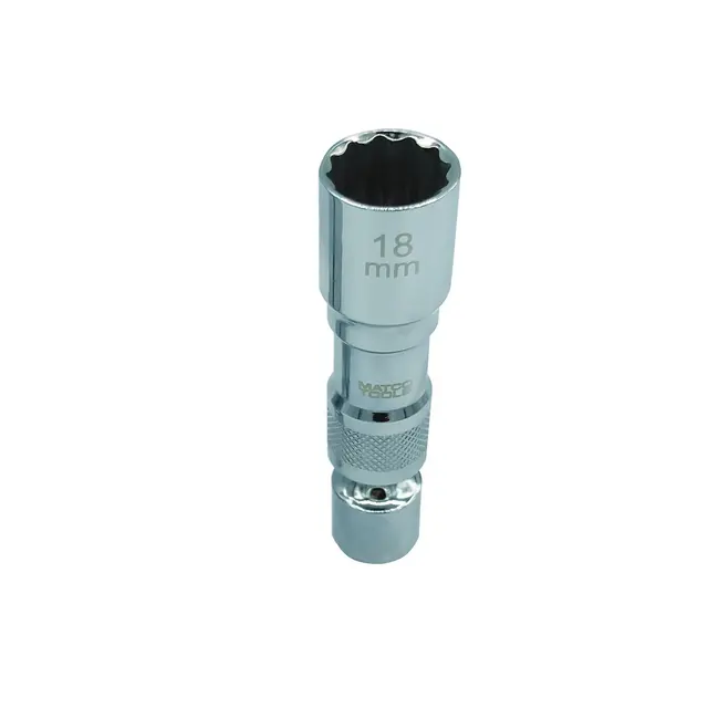3/8" DRIVE 18MM METRIC 12 POINT MAGNETIC THIN WALL UNIVERSAL JOINT SPARK PLUG SOCKET