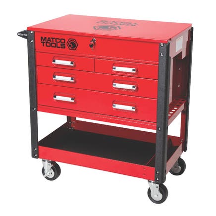 35" x 21" MSC4 ROLLING TOOL CART (RED/CHROME)