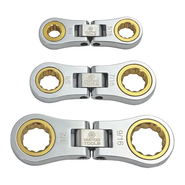 3 PIECE SAE FLEX FINGER RATCHET WRENCH SET