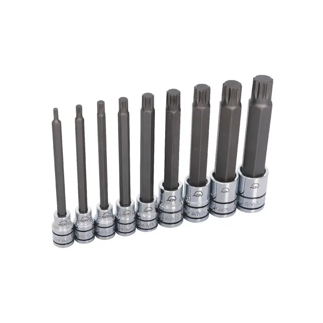 9 PIECE 3/8" AND 1/2" DRIVE ADV LONG TRIPLE SQUARE BIT SOCKET SET