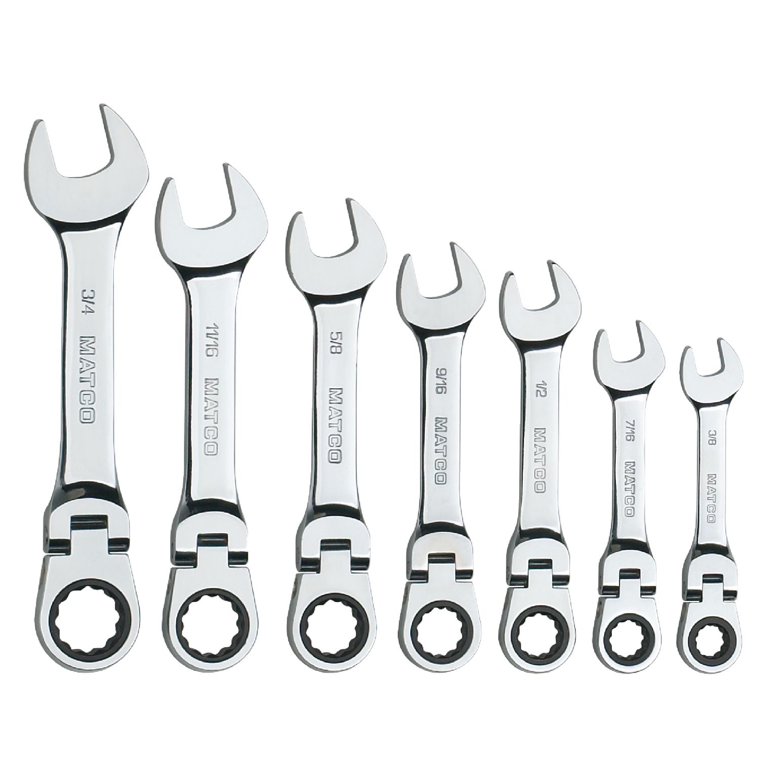 Matco stubby ratcheting wrench shop set