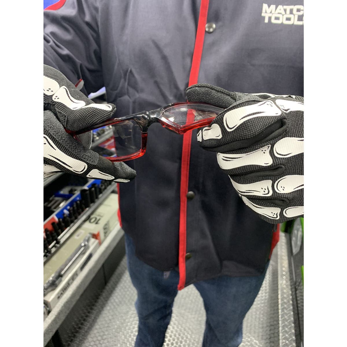 FORCEFLEX SAFETY GLASSES RED FULL FRAME WITH CLEAR LENSES FF5RTCLR