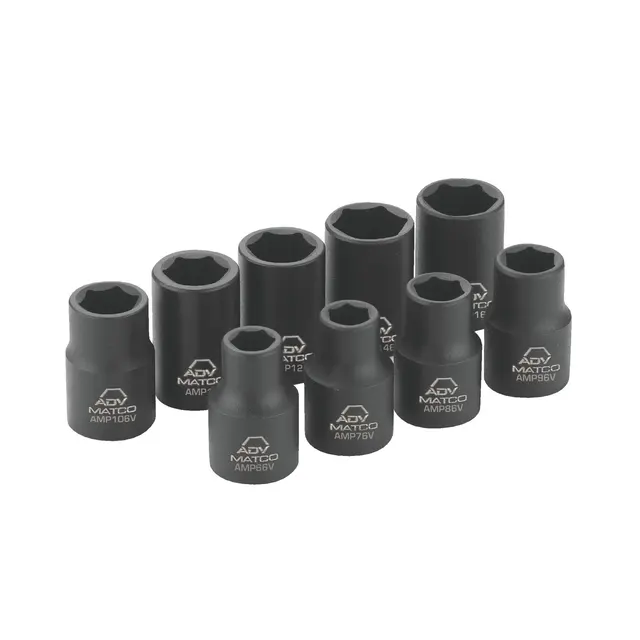 1/4" DRIVE 9 PIECE DRIVE SAE 6 POINT MAGNETIC ADV IMPACT SOCKET SET