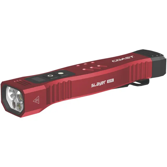 SLAY ELITE 1500 LUMENS RECHARGEABLE FLASHLIGHT - RED
