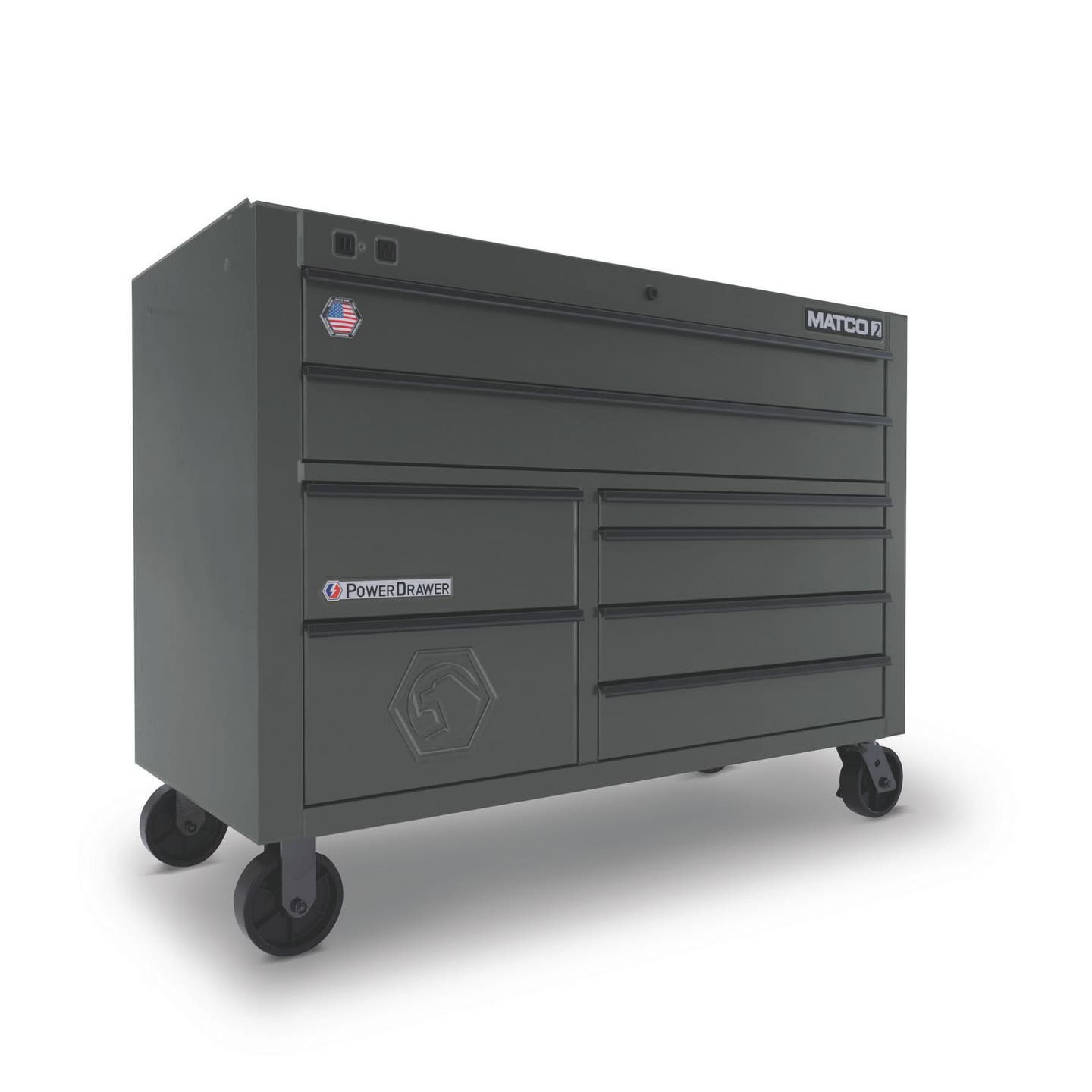 55" DOUBLE-BAY 25" DEEP 8-DRAWER 2S THUNDERSTORM GRAY STOCK TOOLBOX