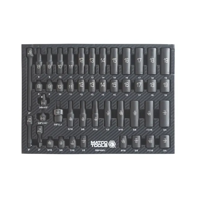 46 PIECE 3/8" DRIVE ADV SAE AND METRIC STANDARD AND DEEP 6 POINT IMPACT SOCKET SET
