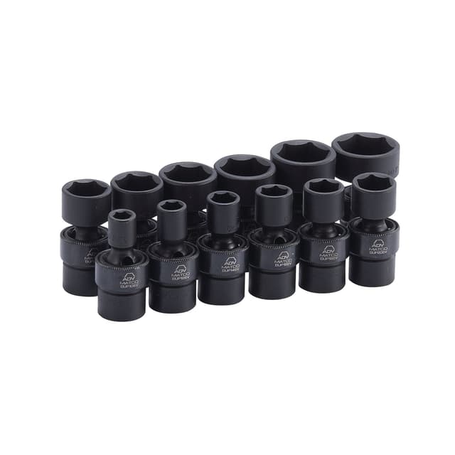 12 PIECE 3/8" DRIVE SAE 6 POINT ADV UNIVERSAL IMPACT SOCKET SET