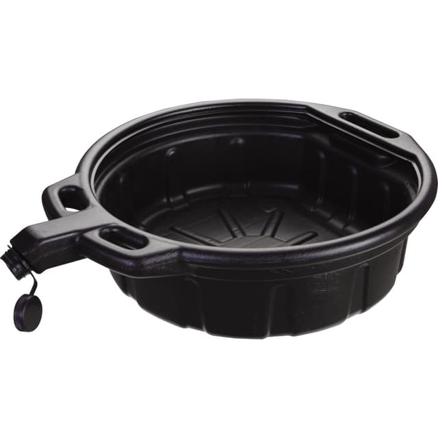 4-1/4 GALLON OVAL DRAIN PAN WITH CAP - BLACK
