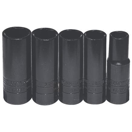 5 PIECE 1/2" DRIVE METRIC DEEP THIN WALL SOCKET SET