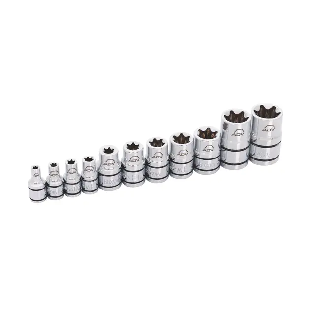 11 PIECE 1/4", 3/8", AND 1/2" DRIVE ADV INVERTED TORX® SOCKET SET