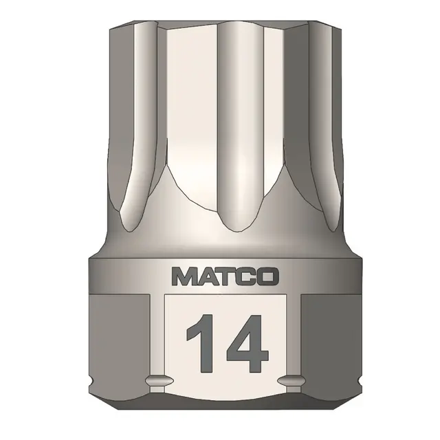 3/8" AND 17MM DUAL DRIVE METRIC OPTI-GRIP HEX BIT 14MM