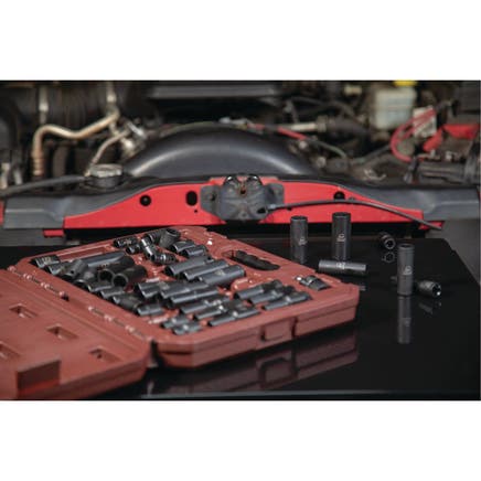 48 PIECE 1/4" DRIVE METRIC AND SAE 6 POINT ADV STANDARD AND DEEP IMPACT SOCKET SET