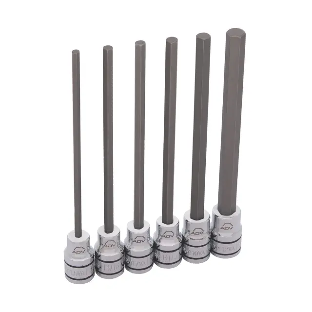6 PIECE 3/8" DRIVE SAE ADV LONG HEX BIT SOCKET SET