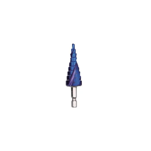 "3/16"-7/8" TITANIUM BLUE STEP DRILL QUICK CHANGE