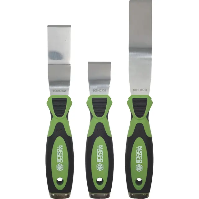 3 PIECE HEAVY-DUTY SCRAPER SET - GREEN
