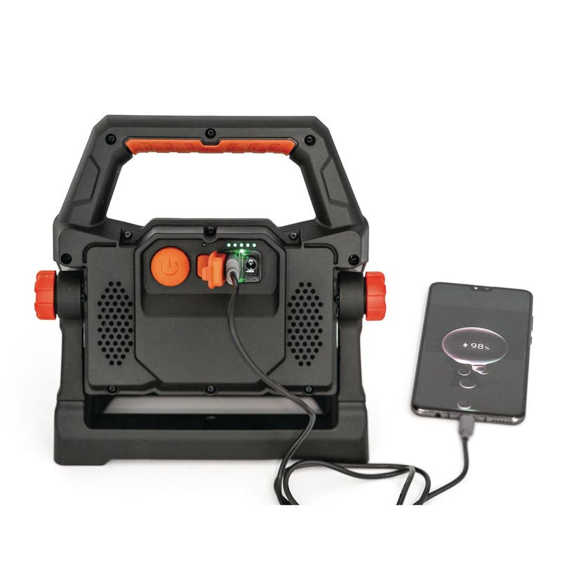 4,000 LUMENS BLUETOOTH SPEAKER RECHARGEABLE FLOODLIGHT MFLBS4 Matco Tools