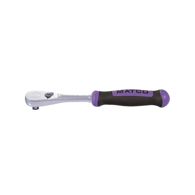 3/8" DRIVE 8-3/4" EIGHTY8 TOOTH FIXED RATCHET WITH ERGO HANDLE - PURPLE