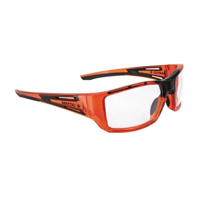 FORCEFLEX SAFETY GLASSES ORANGE FULL FRAME WITH CLEAR LENSES