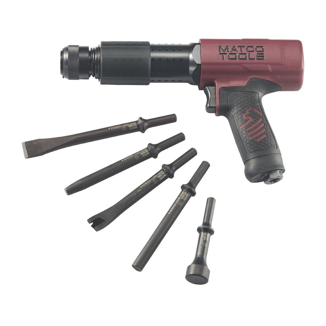 LONG BARREL PNEUMATIC AIR HAMMER KIT BURGUNDY MT2916K Matco Tools