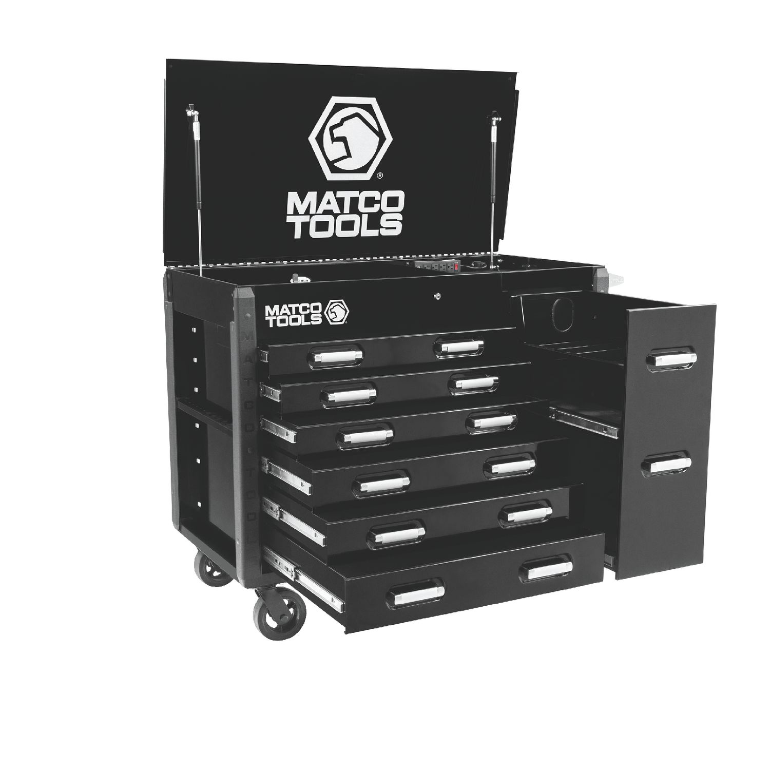 49” x 25” MSC5 Powered Tool Cart (Black/Chrome) MSC5BK | Matco Tools