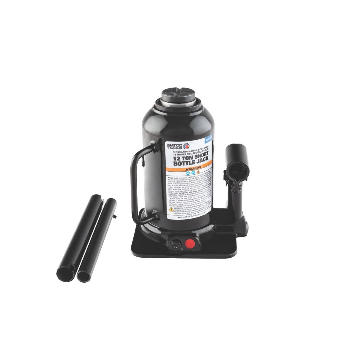 12 TON SHORTY HYDRAULIC BOTTLE JACK BJ12T Matco Tools