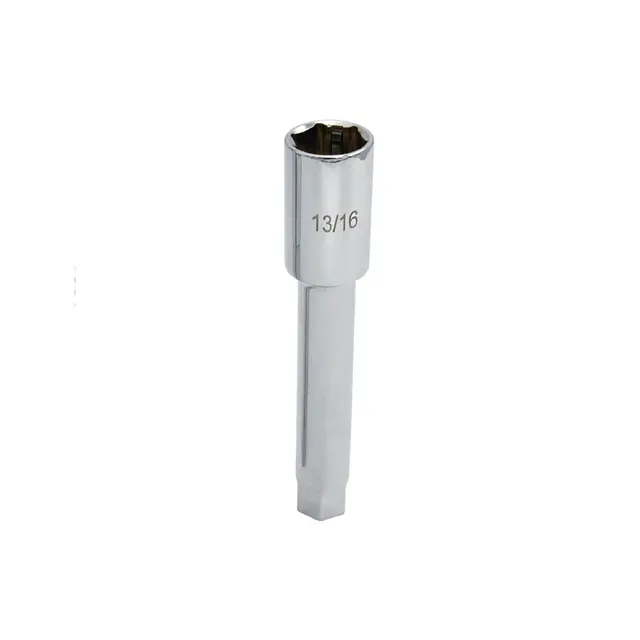 3/8" X 11/16" DUAL DRIVE 13/16" SAE 6 POINT 6" EXTRA DEEP SPARK PLUG SOCKET WITH RETAINING TAB