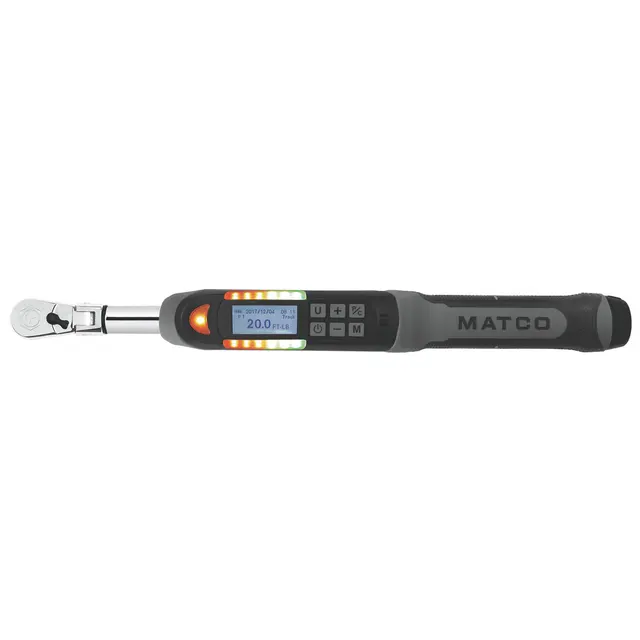 1/4" DRIVE FLEX HEAD ELECTRONIC TORQUE WRENCH 1-20 FT. LBS. WITH ANGLE - SHADOW GRAY