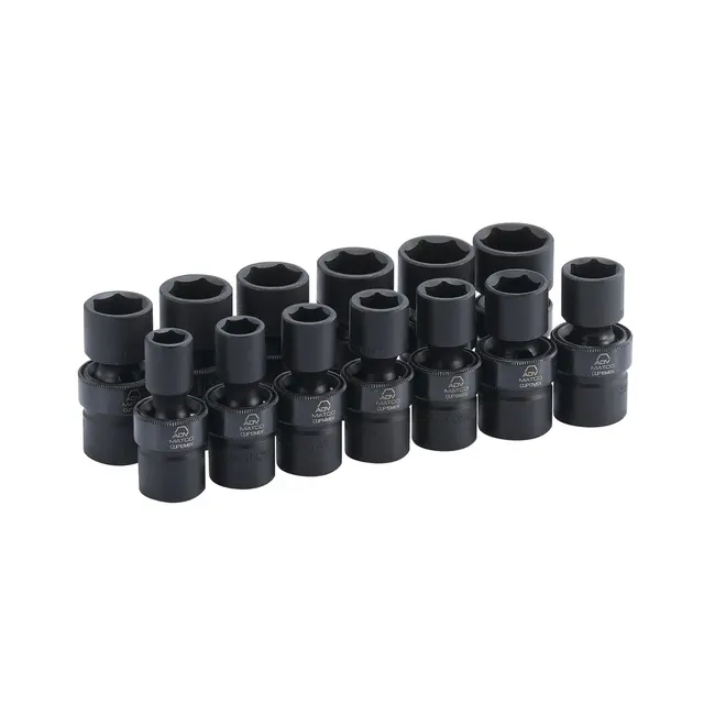 13 PIECE 1/2" DRIVE METRIC 6 POINT ADV UNIVERSAL IMPACT SOCKET SET