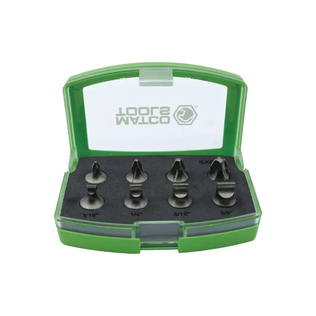 8 PIECE 1/4" DRIVE STUBBY FLAT & PHILLIPS SET