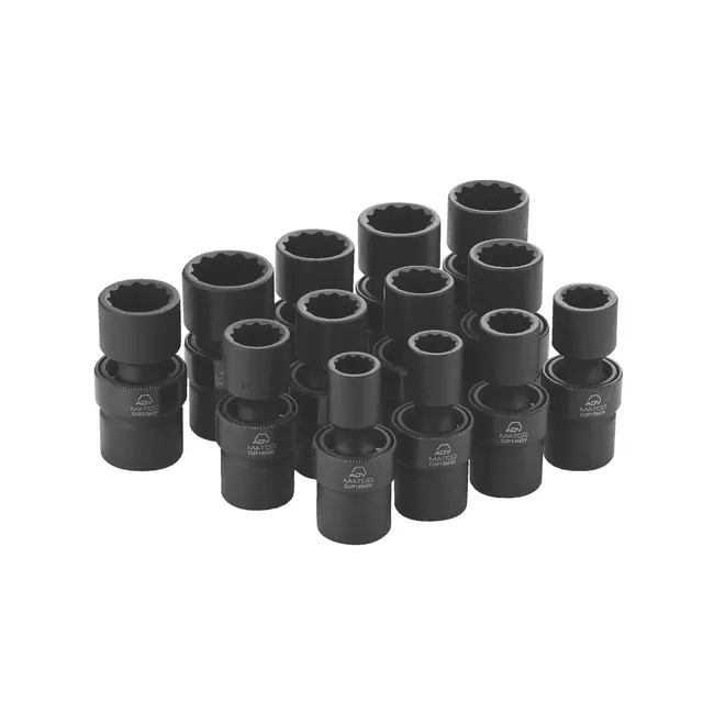 1/2" DRIVE 13 PIECE METRIC 12 POINT ADV UNIVERSAL IMPACT SOCKET SET