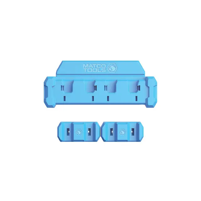 MAGNETIC 1/4" RATCHET HOLDER 4 SLOT - BLUE