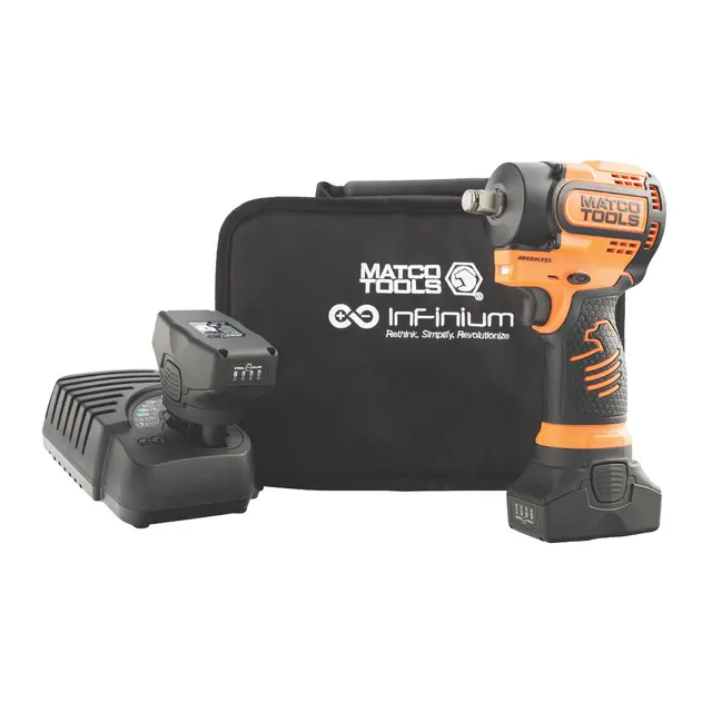 16V CORDLESS INFINIUM™ 1/2" DRIVE STUBBY IMPACT WRENCH KIT - ORANGE