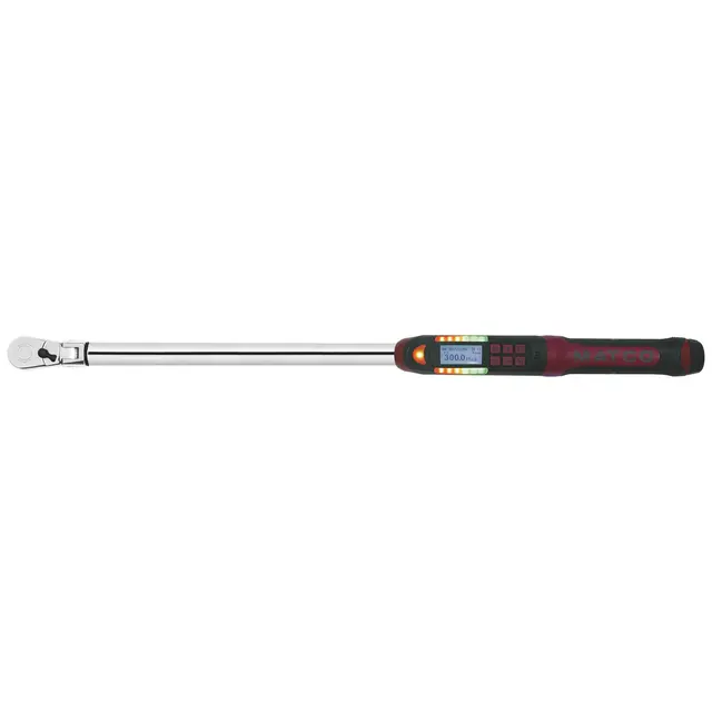 1/2" DRIVE FLEX HEAD ELECTRONIC TORQUE WRENCH 30-300 FT. LBS. WITH ANGLE - BURGUNDY