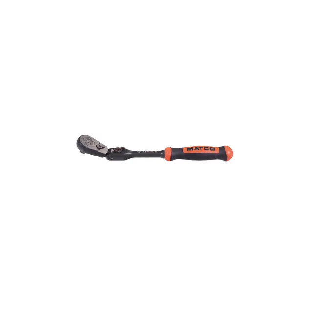 1/4" DRIVE 7-3/4" EIGHTY8 TOOTH BLACK CHROME LOCKING FLEX RATCHET WITH ERGO HANDLE - ORANGE