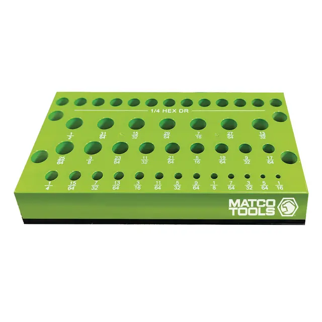 42 SLOT MAGNETIC REDUCED SHANK DRILL BIT HOLDER - GREEN AND BLACK