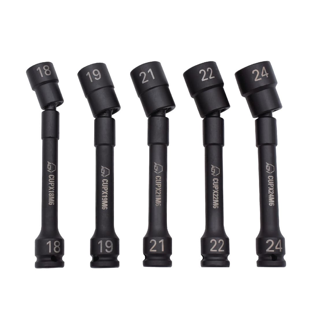 5 PIECE 1/2" DRIVE PINLESS UNIVERSAL IMPACT METRIC 6 POINT EXTENSION