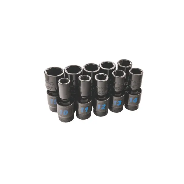 10 PIECE 3/8" DRIVE METRIC 6 POINT MID-LENGTH UNIVERSAL IMPACT SOCKET SET