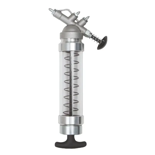 MINI PUSH TYPE GREASE GUN WITH CLEAR TUBE BARRELCARTRIDGE LOAD
