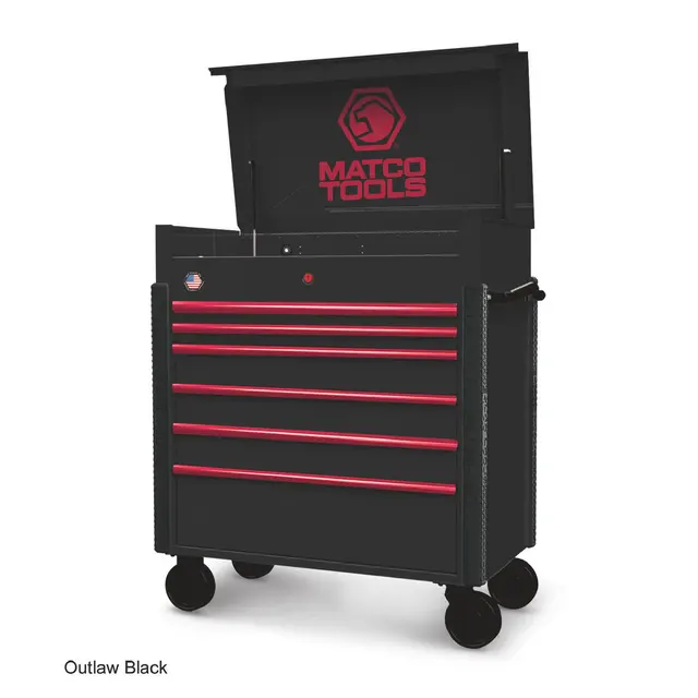 41" x 23" JSC773 ROLLING TOOL CART (OUTLAW BLACK/RED)