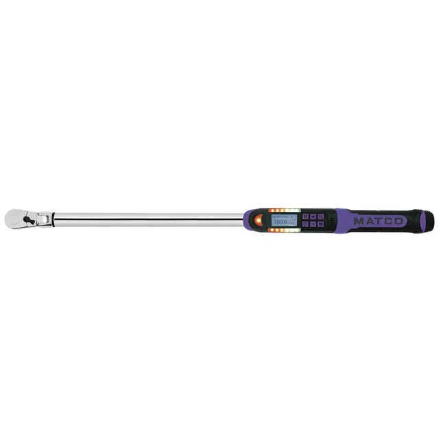 1/2" DRIVE FLEX HEAD 30-300 FT. LBS. ELECTRONIC TORQUE WRENCH WITH ANGLE - PURPLE