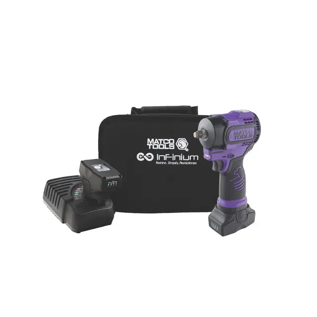16V CORDLESS INFINIUM™ 3/8" DRIVE STUBBY IMPACT WRENCH KIT - PURPLE