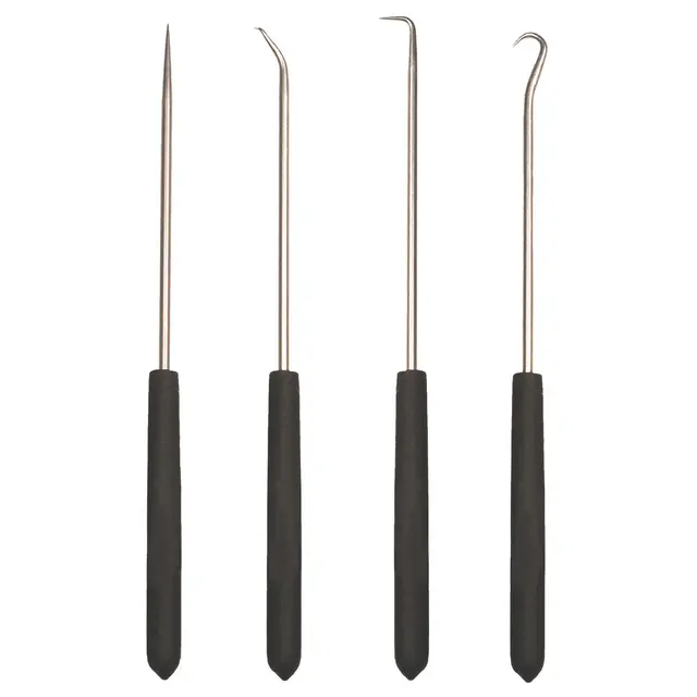 4 PIECE HOOK AND PICK SET WITH CUSHION GRIP