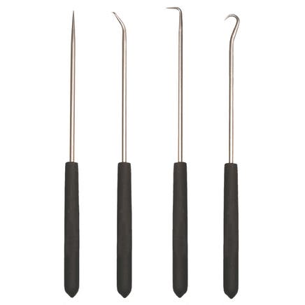 4 PIECE HOOK AND PICK SET WITH CUSHION GRIP