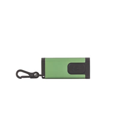 ALUMINUM BATTERY POWERED KEY CHAIN FLOOD LIGHT - GREEN