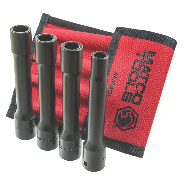 4 PIECE 1/2" DRIVE 12 POINT 5" LONG DRIVE-LINE SOCKET SET